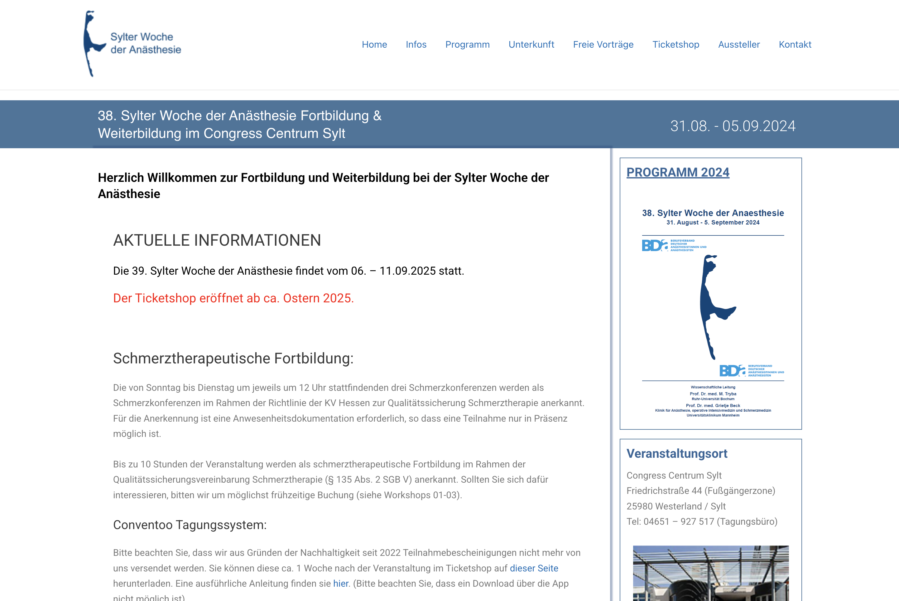 Int. Sylter Woche der Anästhesie